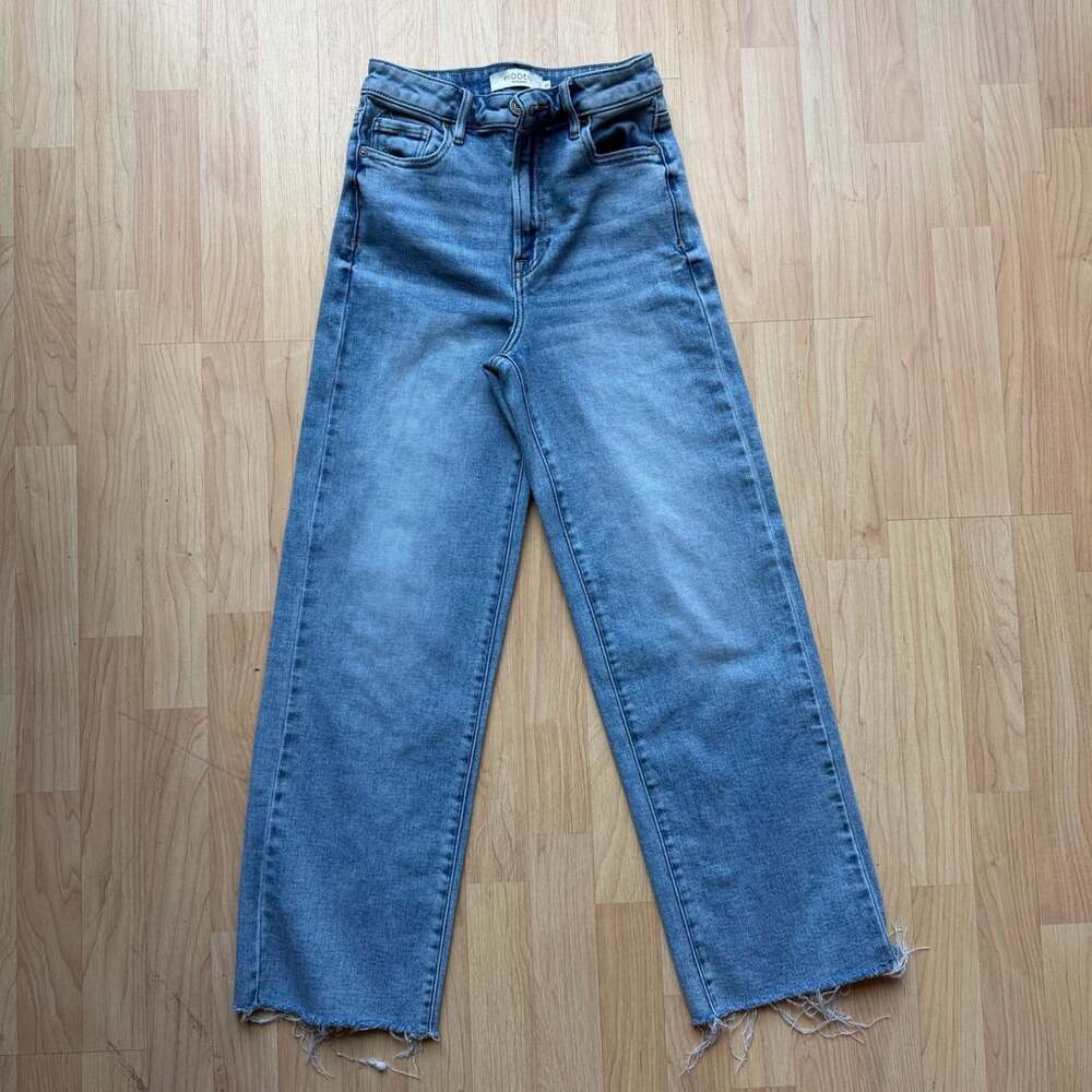 Hidden Jeans Los Angeles Medium Wash Raw Hem Straight Leg Jeans Size 25
